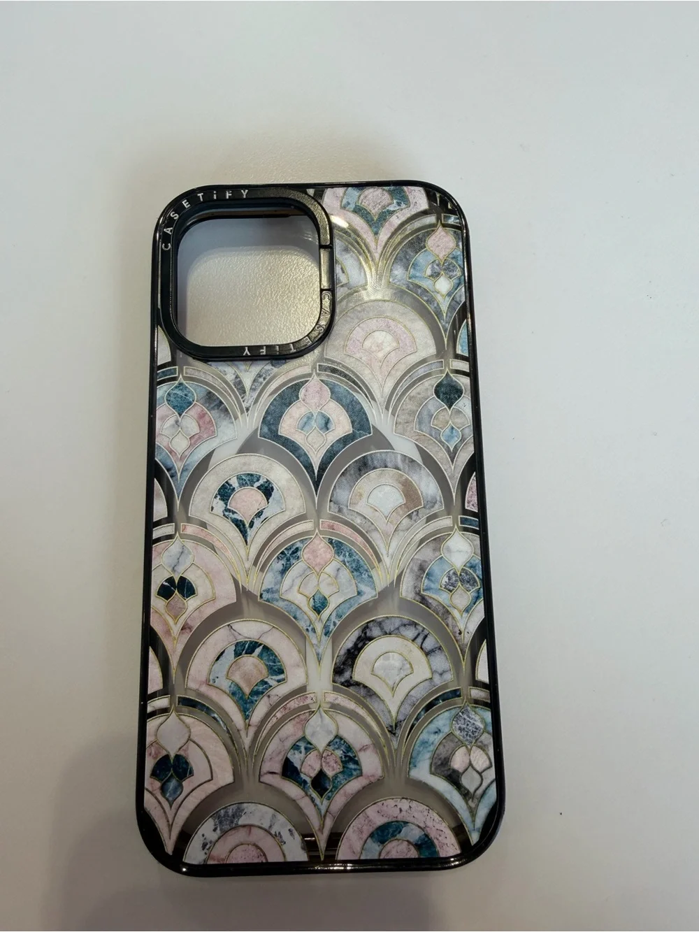 Casetify Pink, Blue & Gold Art Deco Mosaic iPhone Case